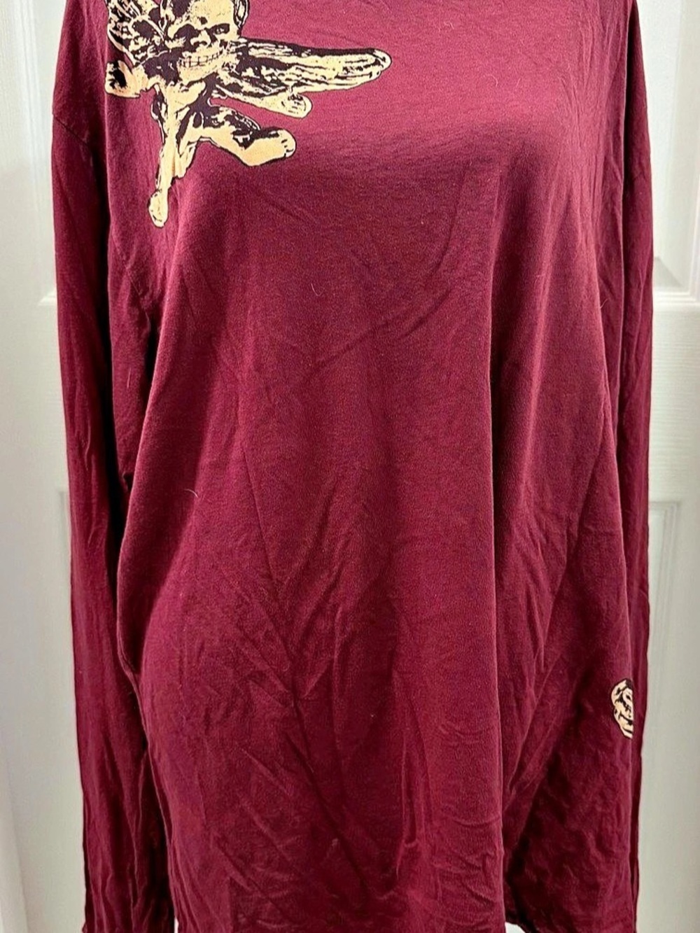 Chrome Hearts Rare Foti Miss Lerlene Long Sleeve T-Shirt Burgundy XXL